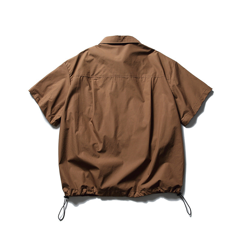 New for summer: Solid color 3D pocket short sleeve shirt