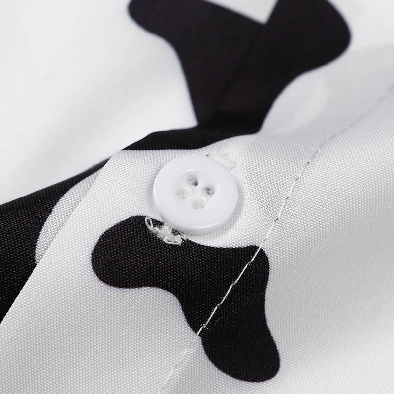 Dairy cow dot print short sleeve shirt