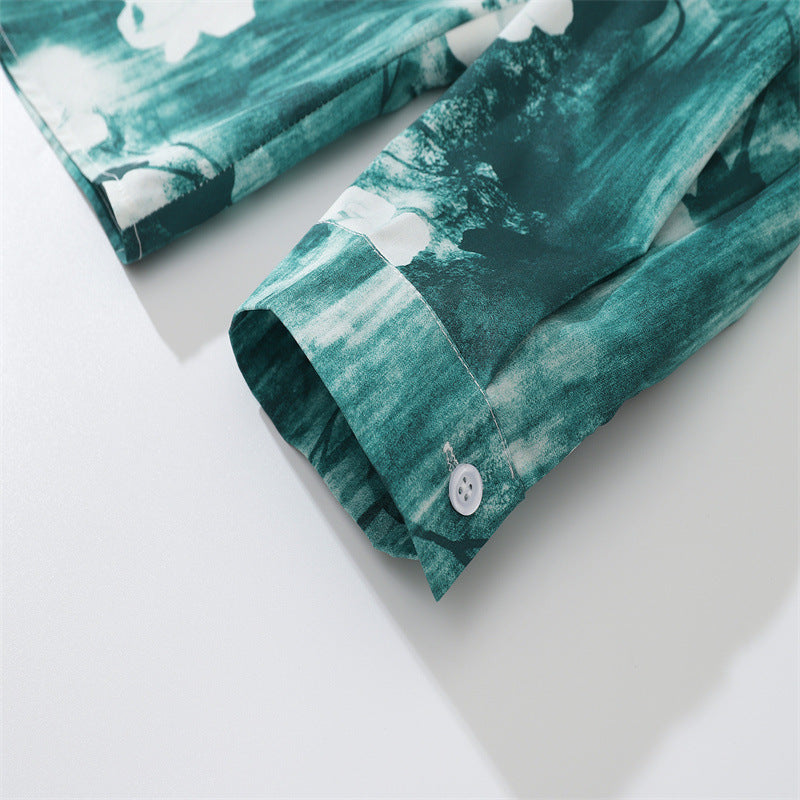 New Spring Floral Print Shirt