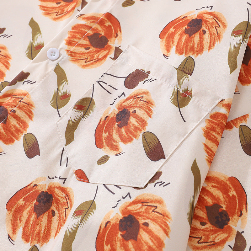 Vintage Spring New Floral Print Shirt