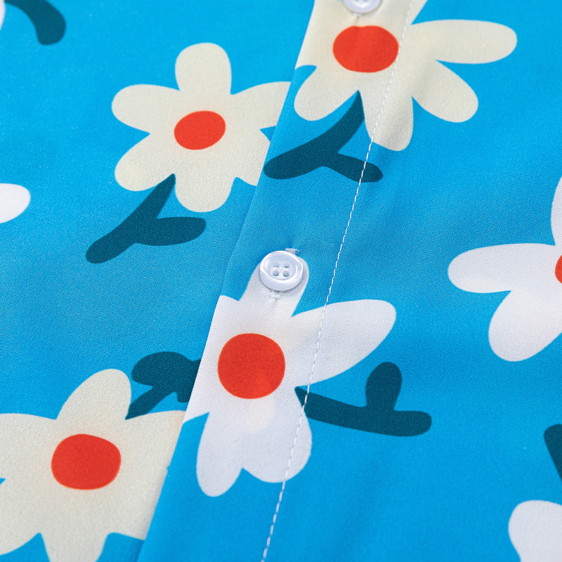 Aloha style daisy print shirt