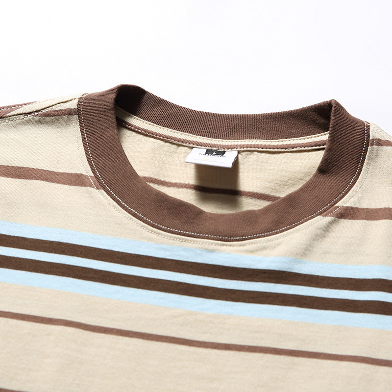 New summer 3D pocket striped T-shirt
