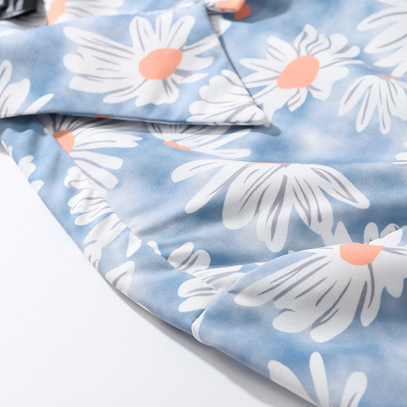 New for summer: Graffiti floral print short-sleeved shirt