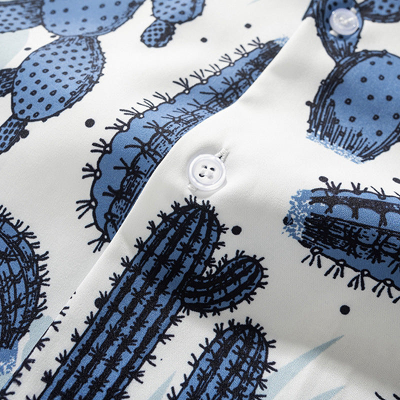 New for summer: cactus print short-sleeved shirt