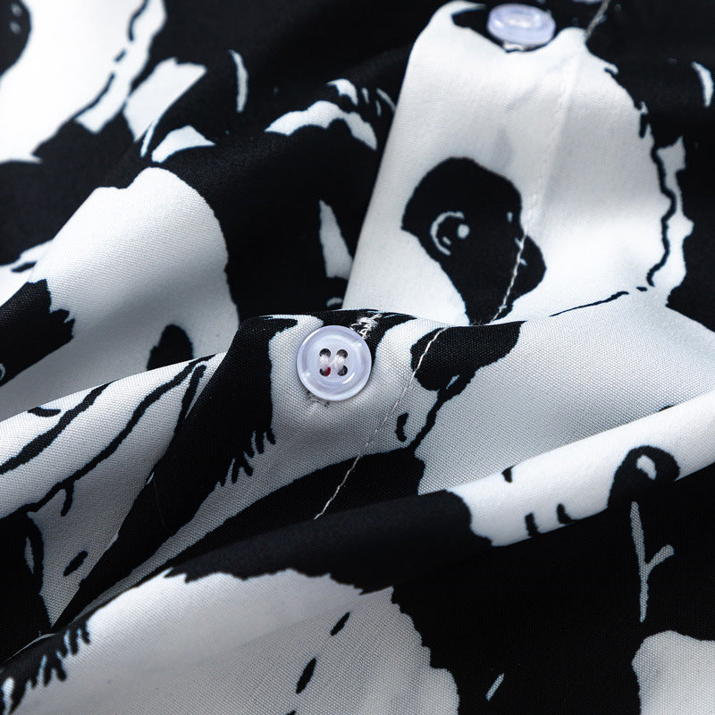 New for summer: Panda print short-sleeved shirt