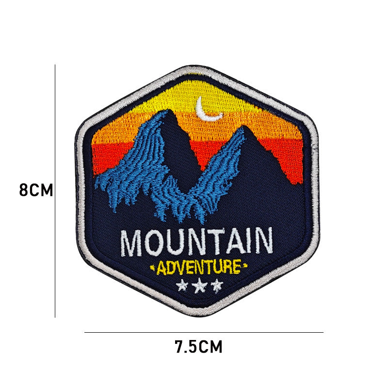 American casual retro embroidered fabric with 5 types of badges