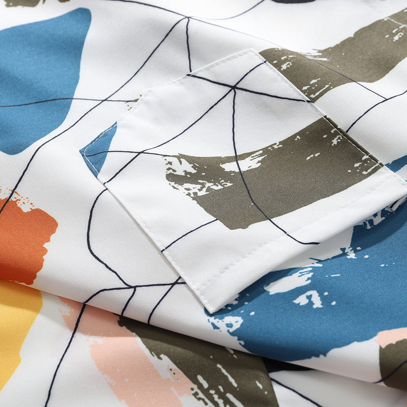 New for summer: Graffiti print short-sleeved shirt