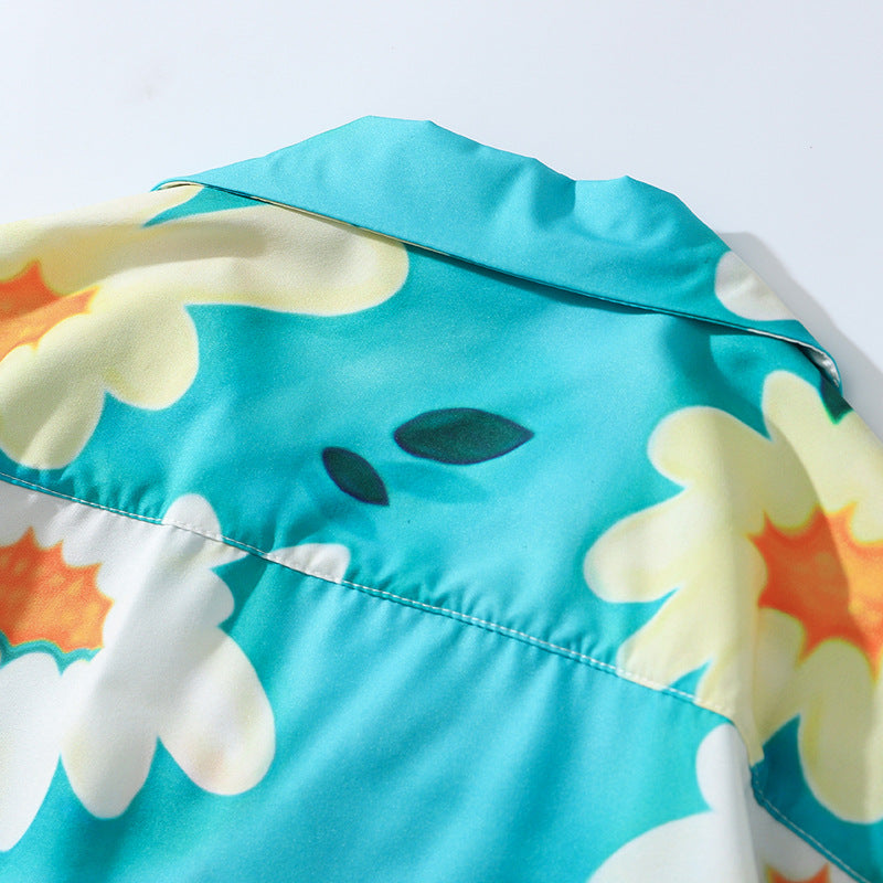 Aloha style floral print shirt in two colors