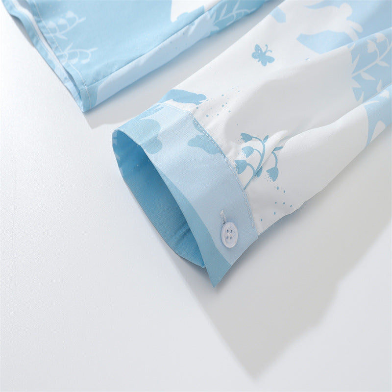 New for Spring: Cute rabbit print long sleeve shirt