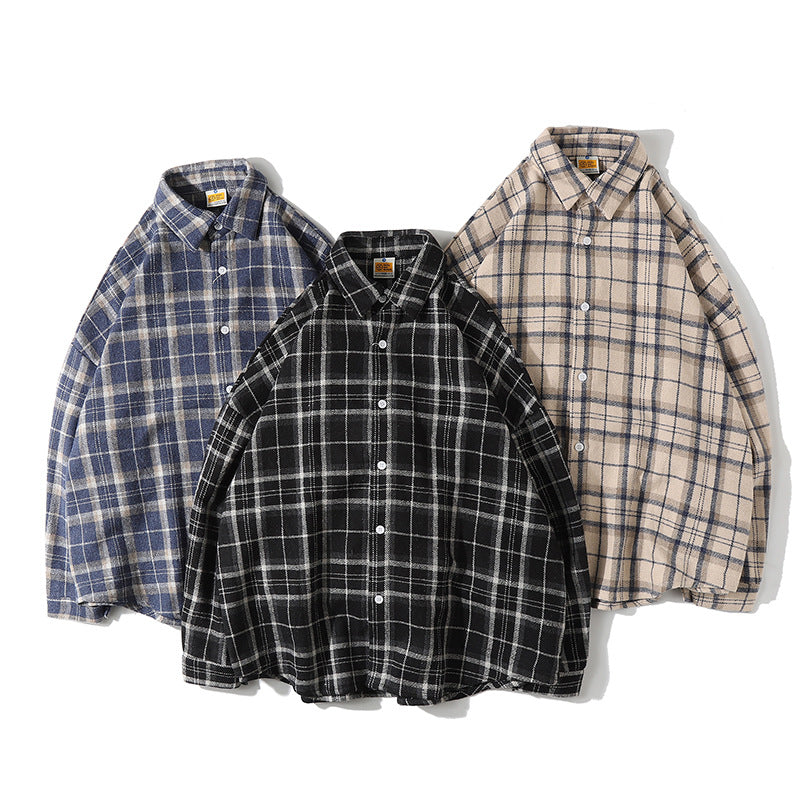 New Spring Vintage Check Long Sleeve Shirt
