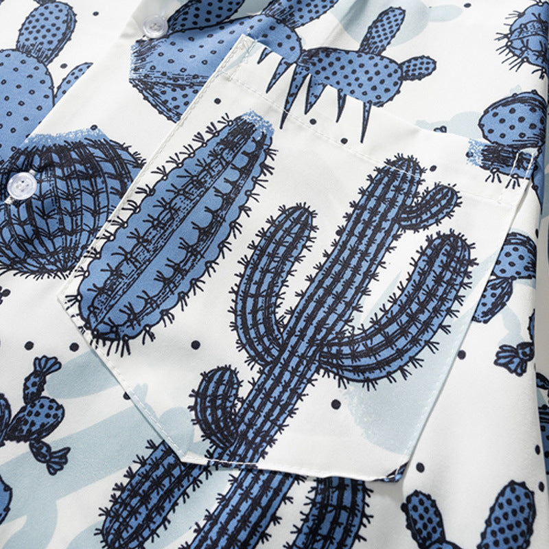 New for summer: cactus print short-sleeved shirt