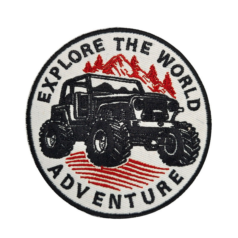 American casual retro embroidered fabric with 5 types of badges