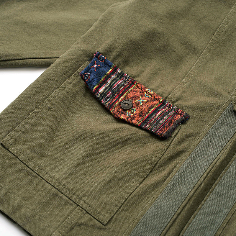 Sanjuro Kimono Jacket, Ethnic-style Classic Color-block Jacket