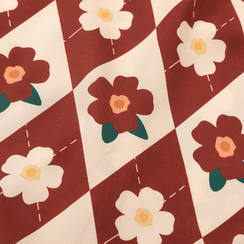 New summer check print short sleeve shirt