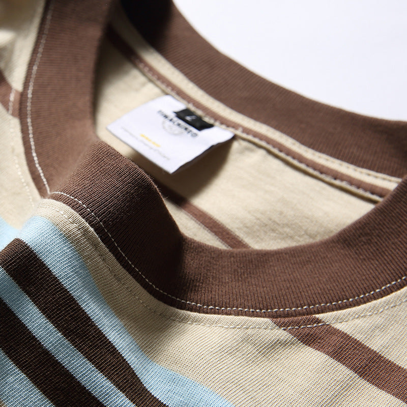 New summer 3D pocket striped T-shirt