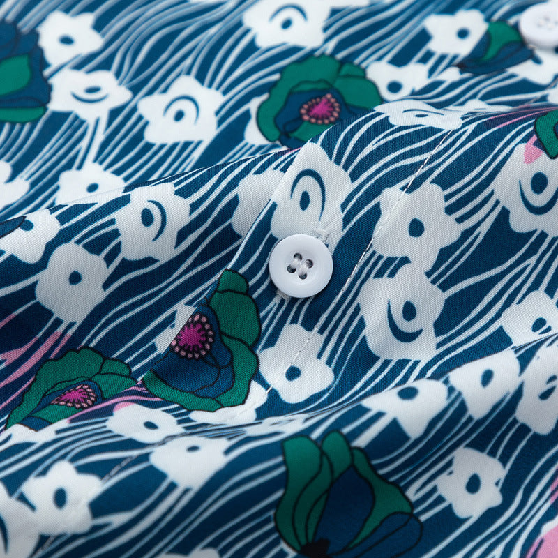New for summer: floral print short-sleeved shirt