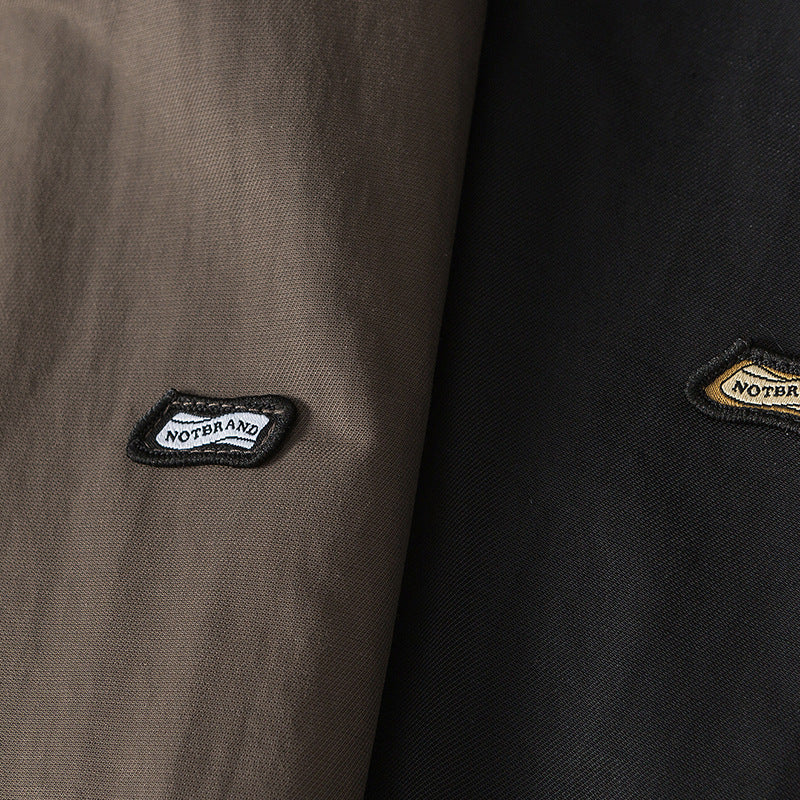 Loose-fitting stand-collar jacket