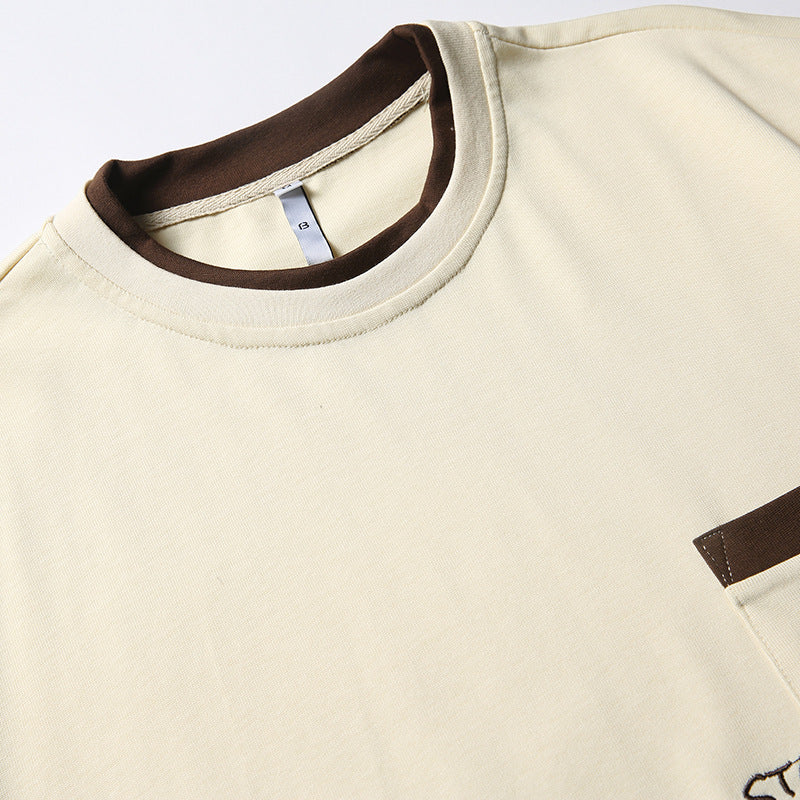 New for summer: plain crew neck T-shirt with pocket