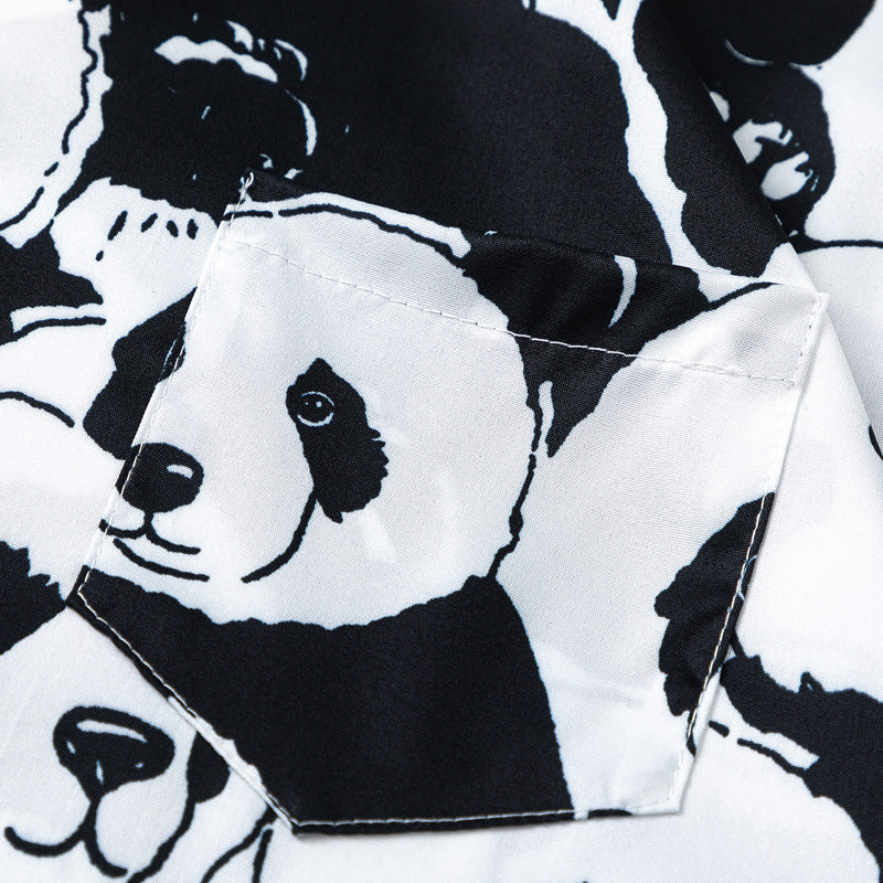 New for summer: Panda print short-sleeved shirt