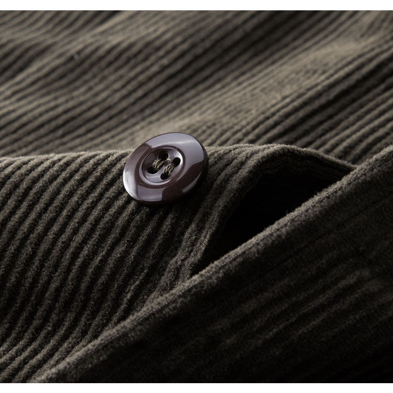 Solid color, multi-pocket, heavyweight corduroy cargo vest