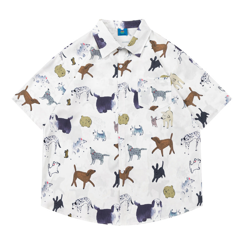 "Cute Animal" All-Over Print Short Sleeve Shirt