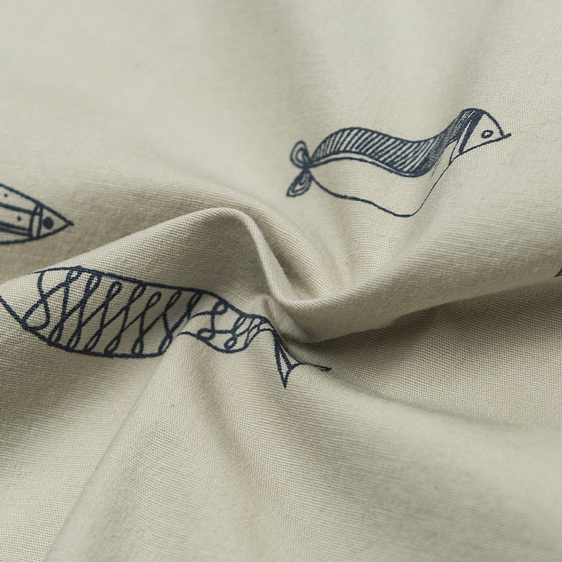 New for summer: Fish print short-sleeved shirt