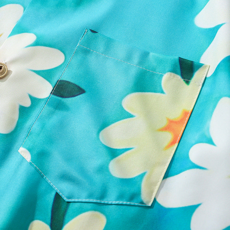 Aloha style floral print shirt in two colors