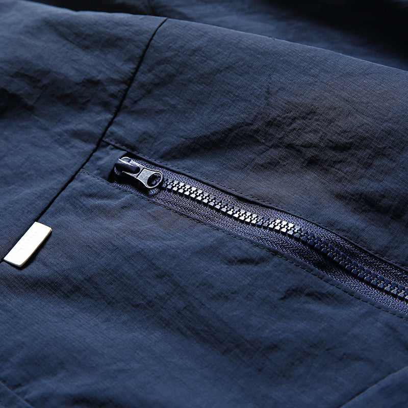 2-in-1 multi-pocket stand-collar work jacket