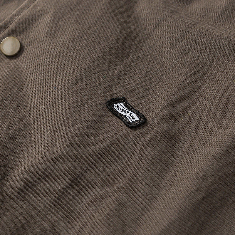 Loose-fitting stand-collar jacket