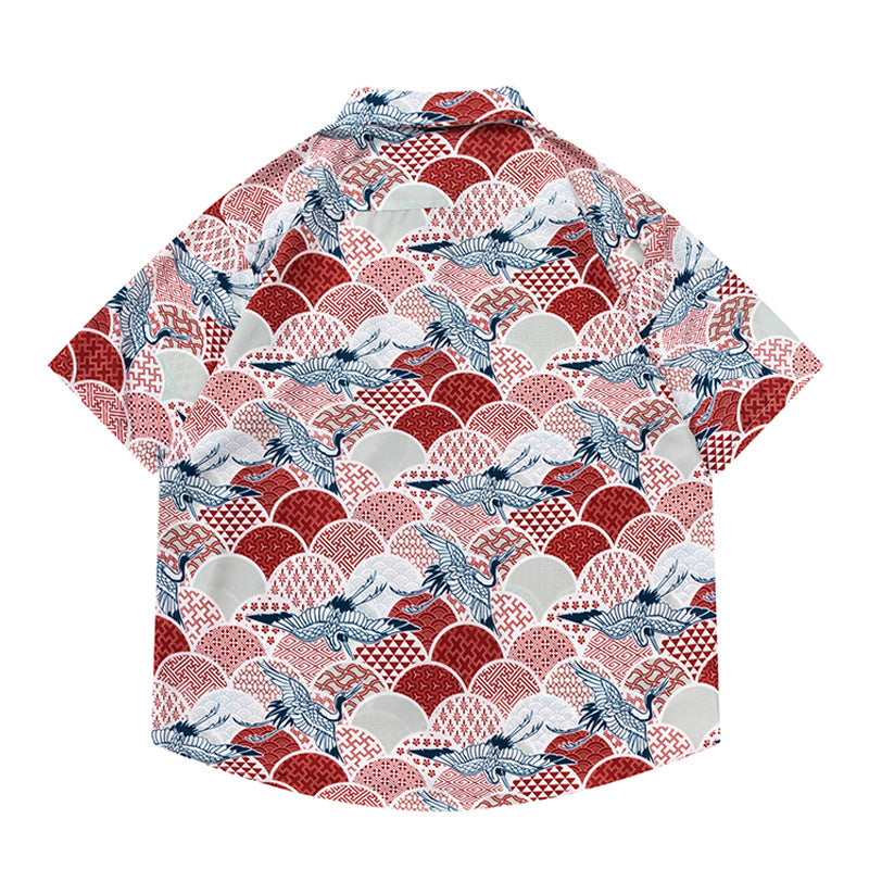 Traditional print all-over aloha short-sleeved shirt