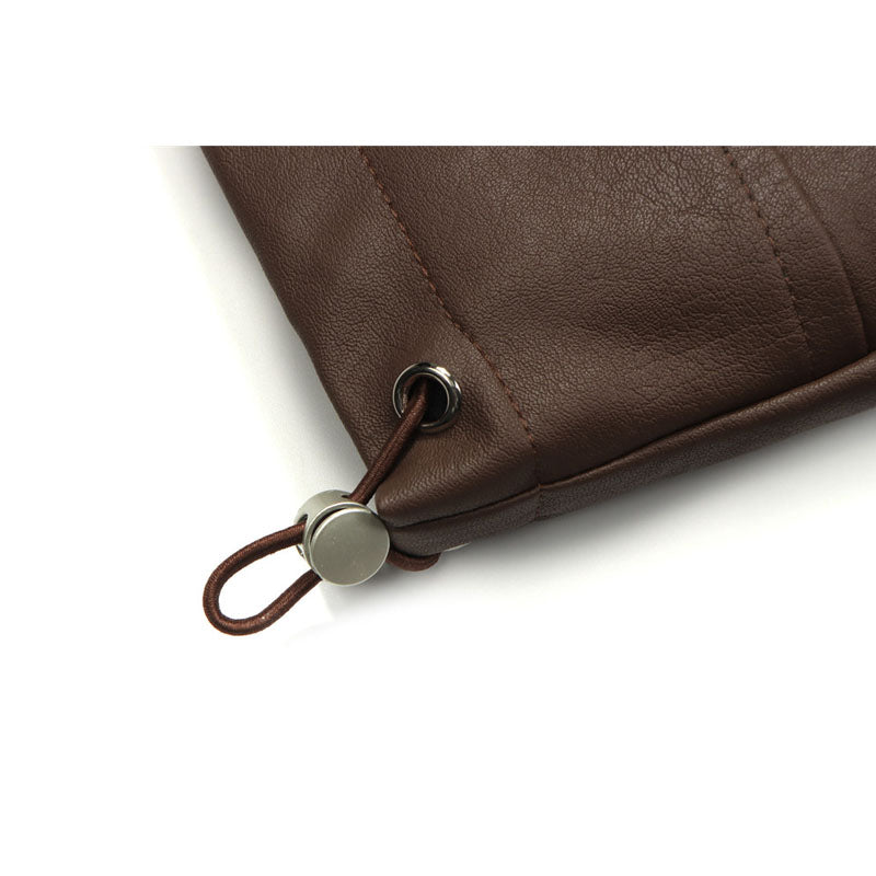 Casual stand collar PU leather jacket