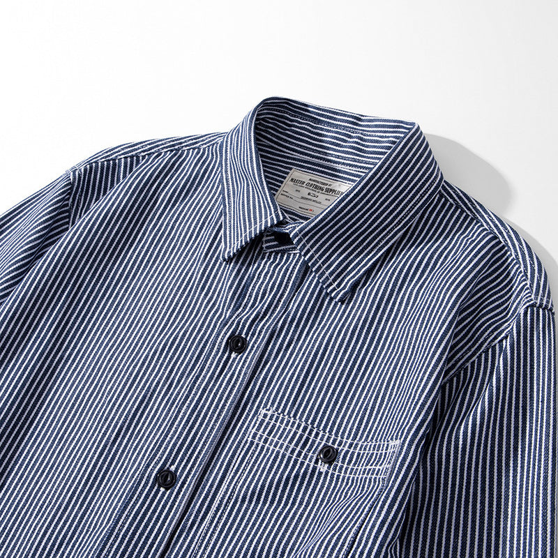 Hickory Railroad Stripe Denim Work Shirt