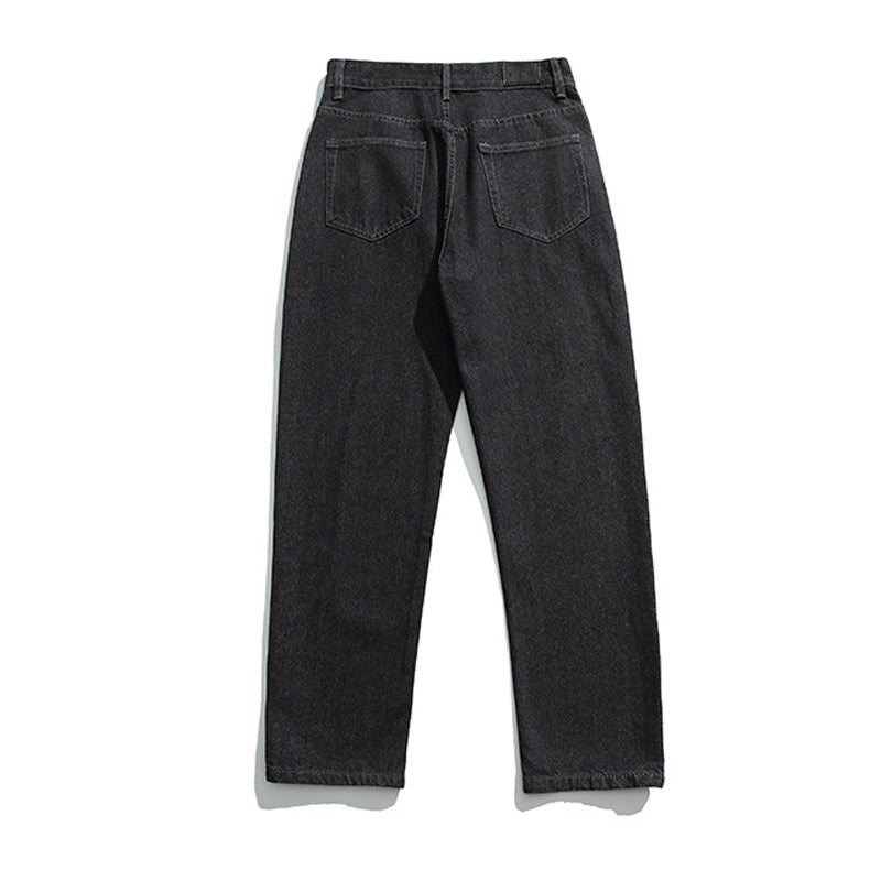 Washed Simple Straight Jeans