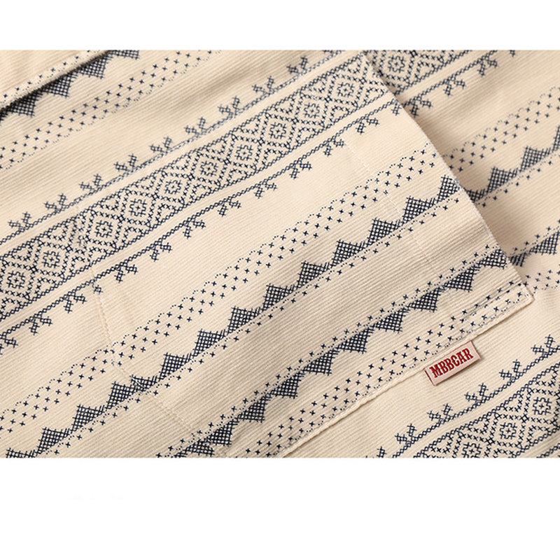 New Spring Ethnic Navajo Cashew Nut Long Sleeve Shirt