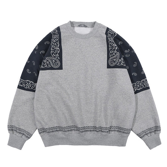 Ethnic Paisley Pattern Fleece-Lined Hoodie