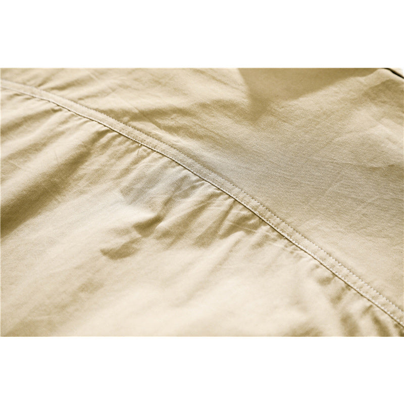 Classic simple plain pocket work short sleeve shirt