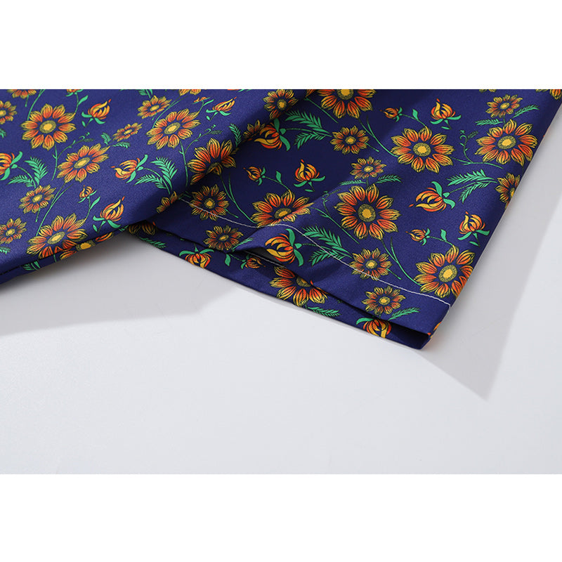 Retro floral short-sleeved shirt