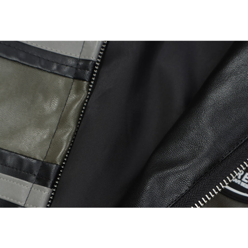 cityboy color-block PU jacket