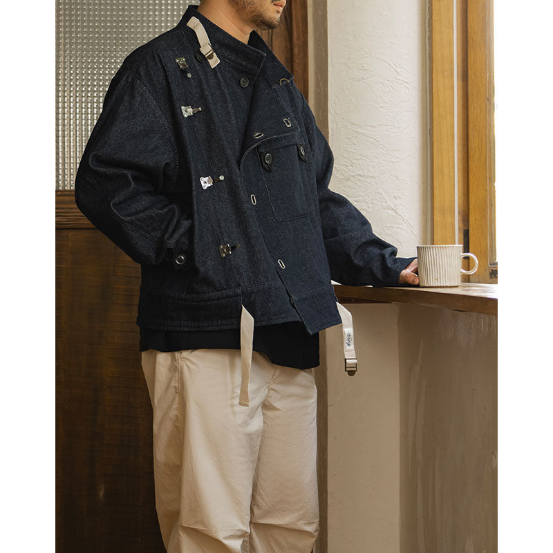 13oz Denim Swedish Army Motorcycle Denim Jacket