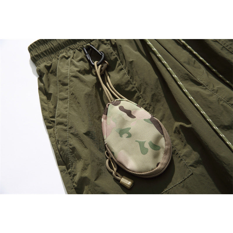 Loose casual army green shorts