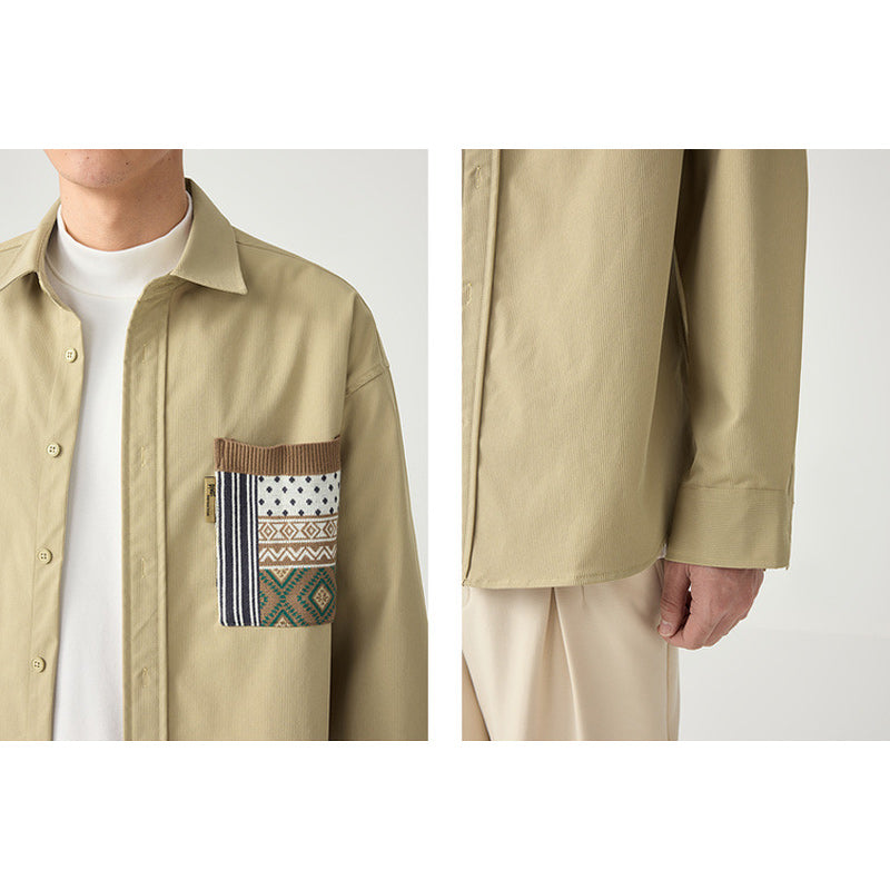 Fashionable pocket long sleeve shirt