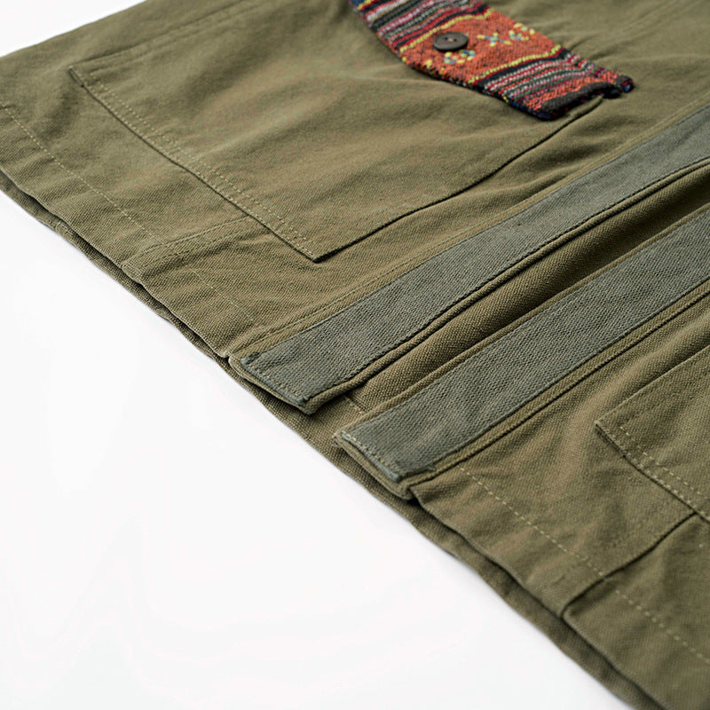 Sanjuro Kimono Jacket, Ethnic-style Classic Color-block Jacket