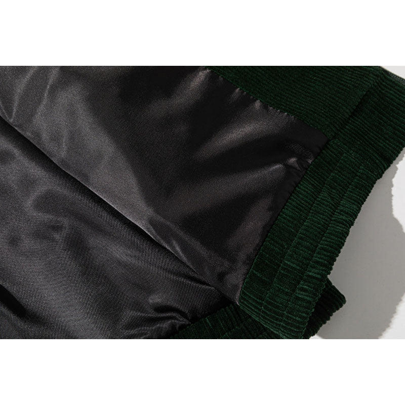 Switch stand collar zipper embroidery loose jacket