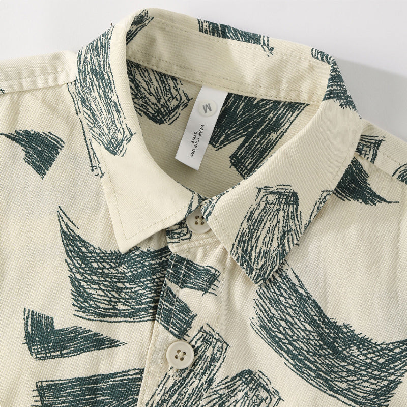 Alphabet print aloha shirt