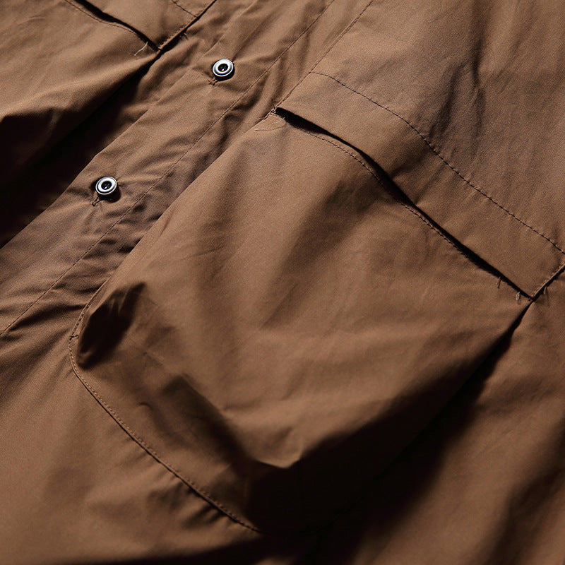 New for summer: Solid color 3D pocket short sleeve shirt