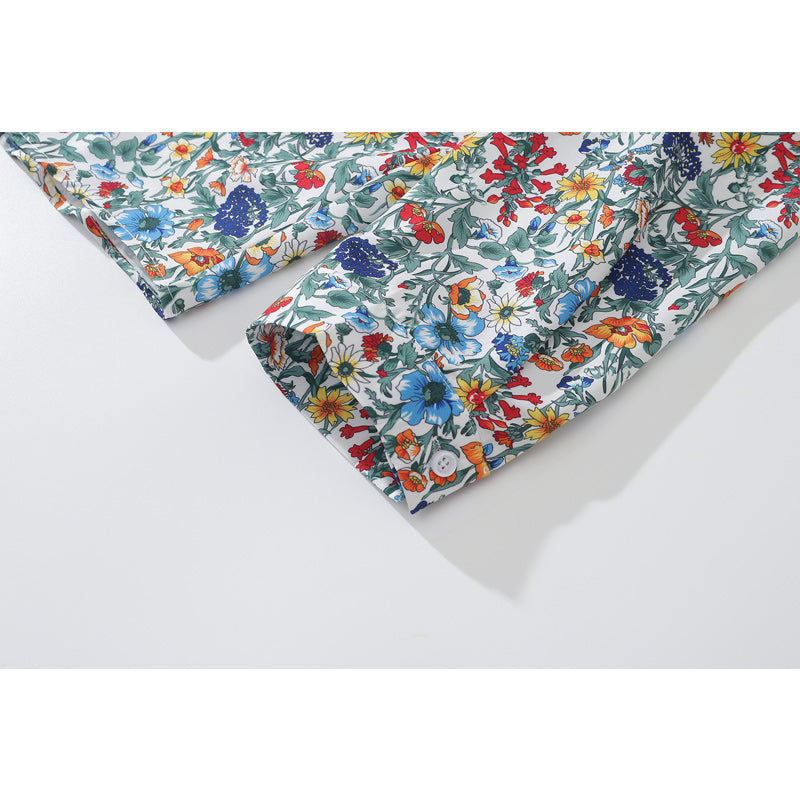 "Beautiful Flowers" Autumn Long Sleeve Print Shirt