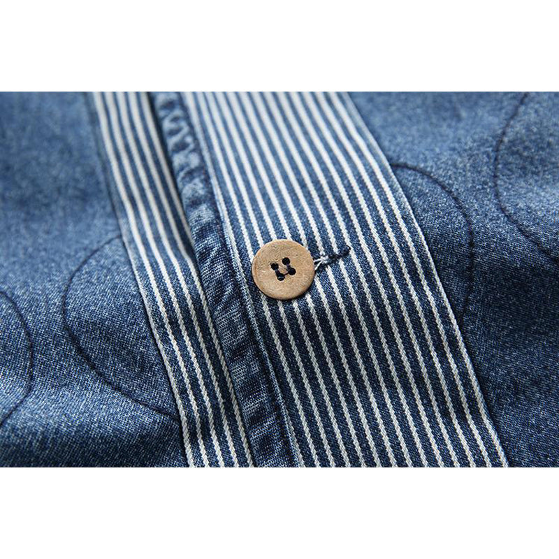 American casual denim V-neck jacket