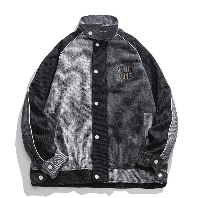 Loose-fitting alphabet embroidered jacket