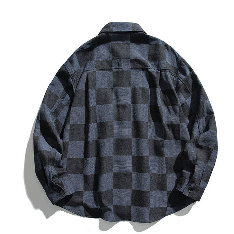 Gingham check work shirt with loop rope