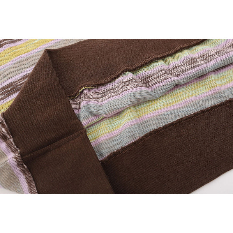 Retro color-striped polo shirt